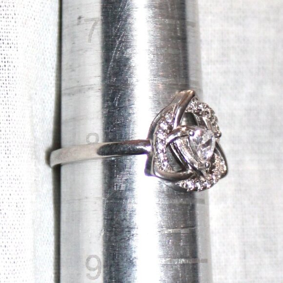 Sterling Silver Cubic Zirconia Celtic Knot Ring - Picture 7 of 7